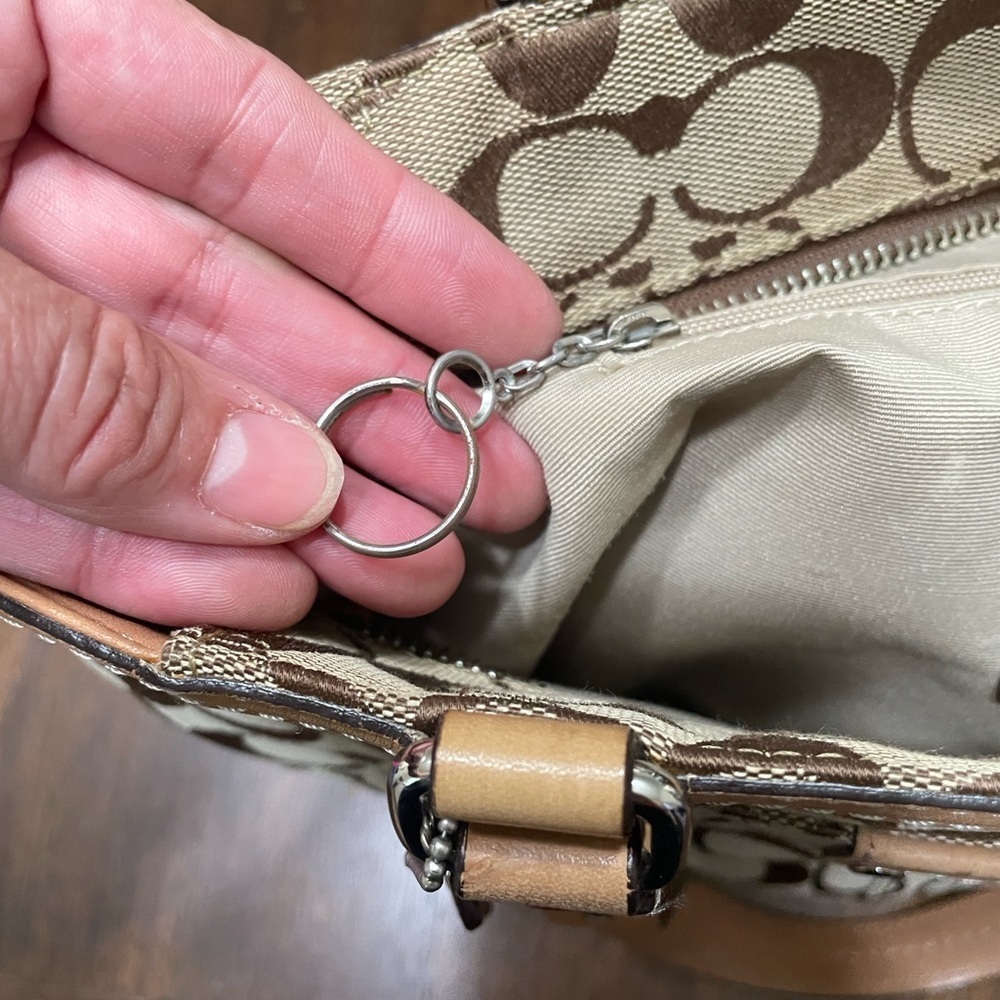 Coach Tan and Brown Signature Tote - Picture 9 of 11